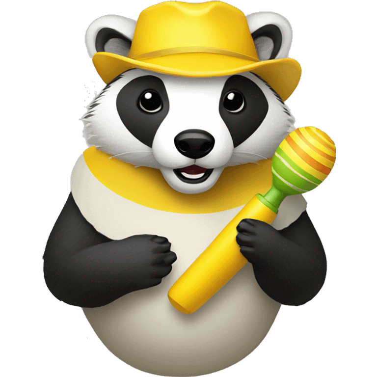 badger with yellow maracas emoji