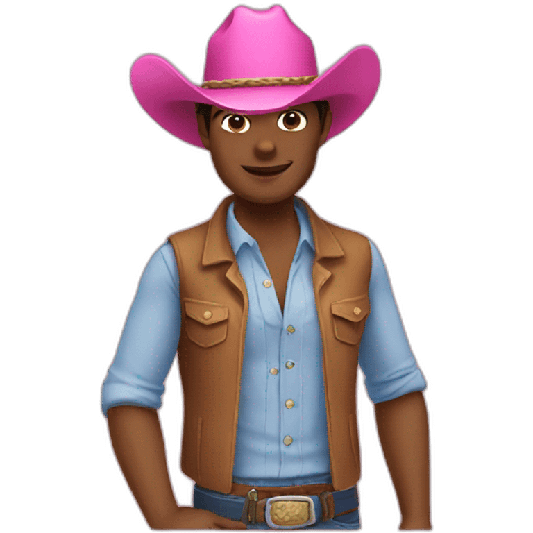 Ken wearing pink cowboy hat  emoji