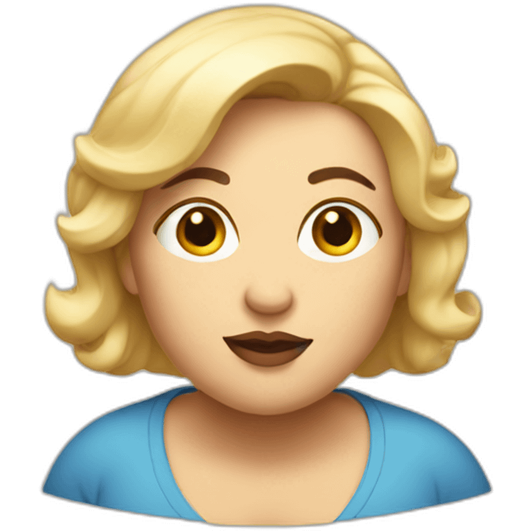 Fat blondie woman but sweet emoji