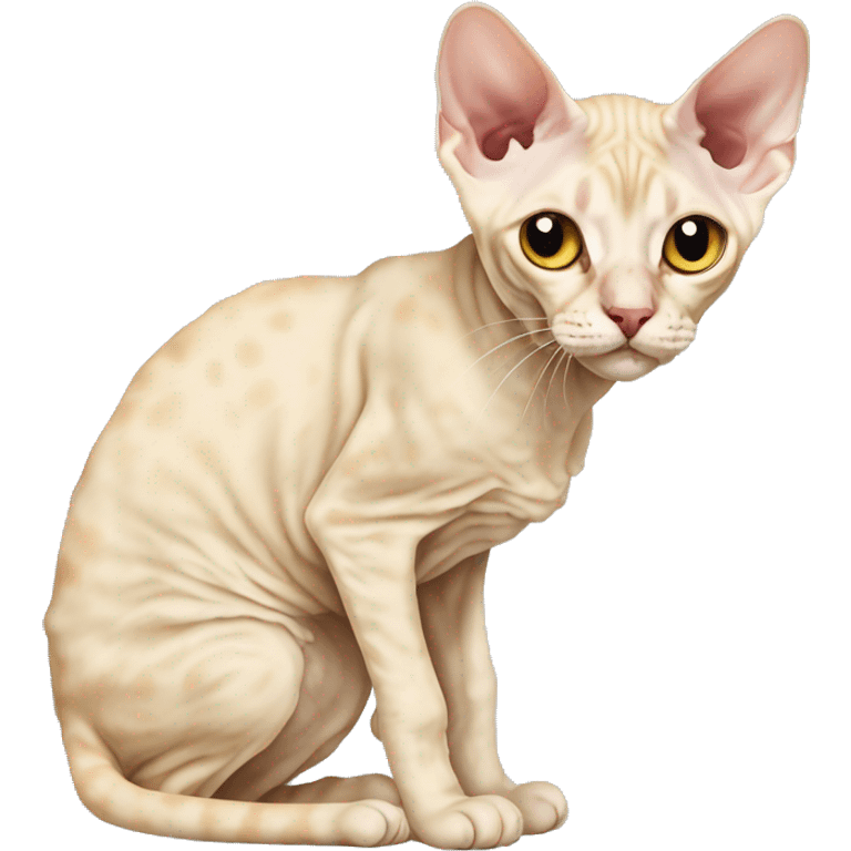 Kot Devon rex z błękitnymi oczami  emoji