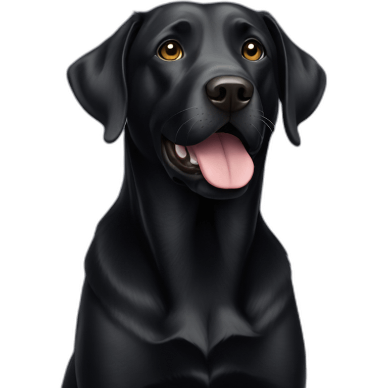 Old Black labrador emoji