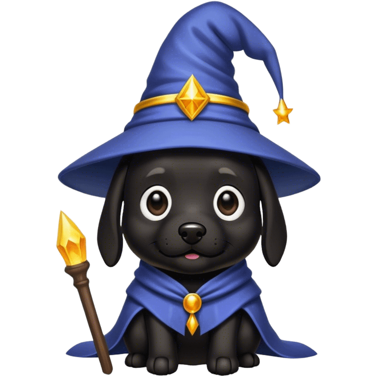 black dog Wizard emoji