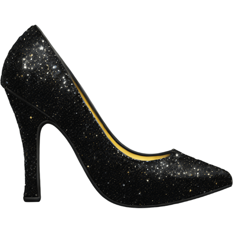 black sparkly high heel emoji