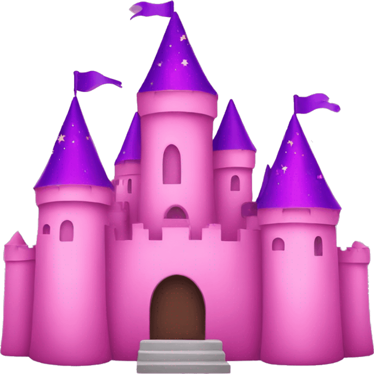 pink and purple castle with stars emoji