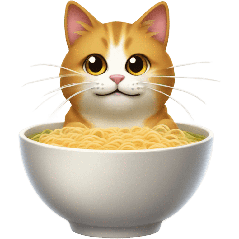 Cat eating ramen emoji