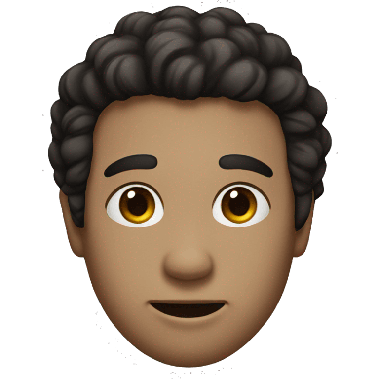 emoji of a guy with dark eyes but not black, dark hair blown not slick and not afro, a black dot on his cheek emoji