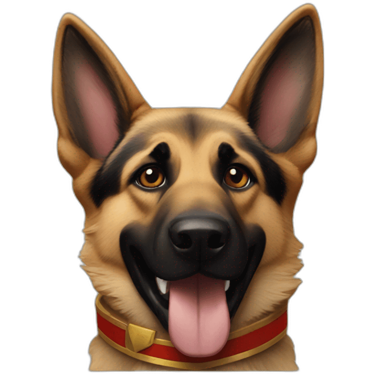 German shepherd and captain marvel emoji