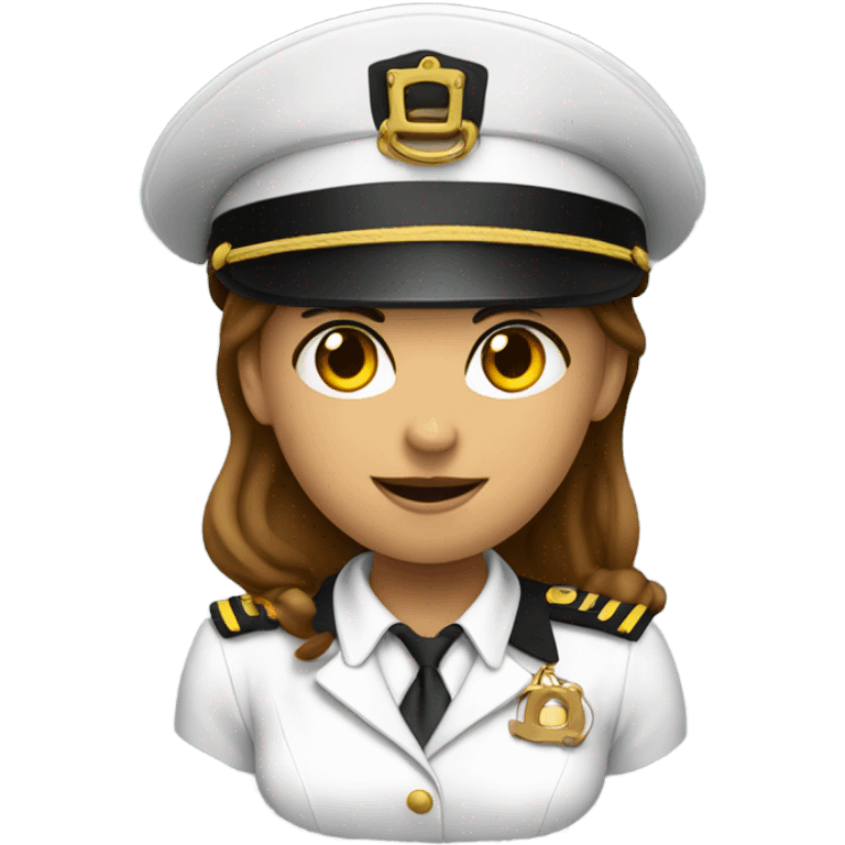 Female boat captain in handcuffs  emoji