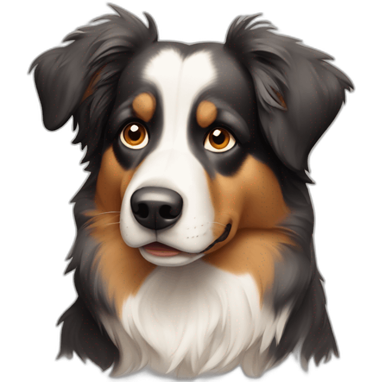 Skeptical Australian Shepard dog emoji