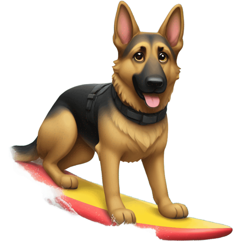 german shepherd surfing emoji