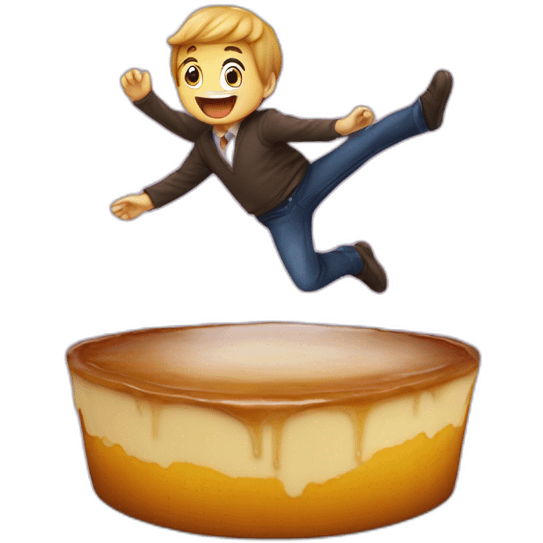 Dereck  jump in a flan emoji