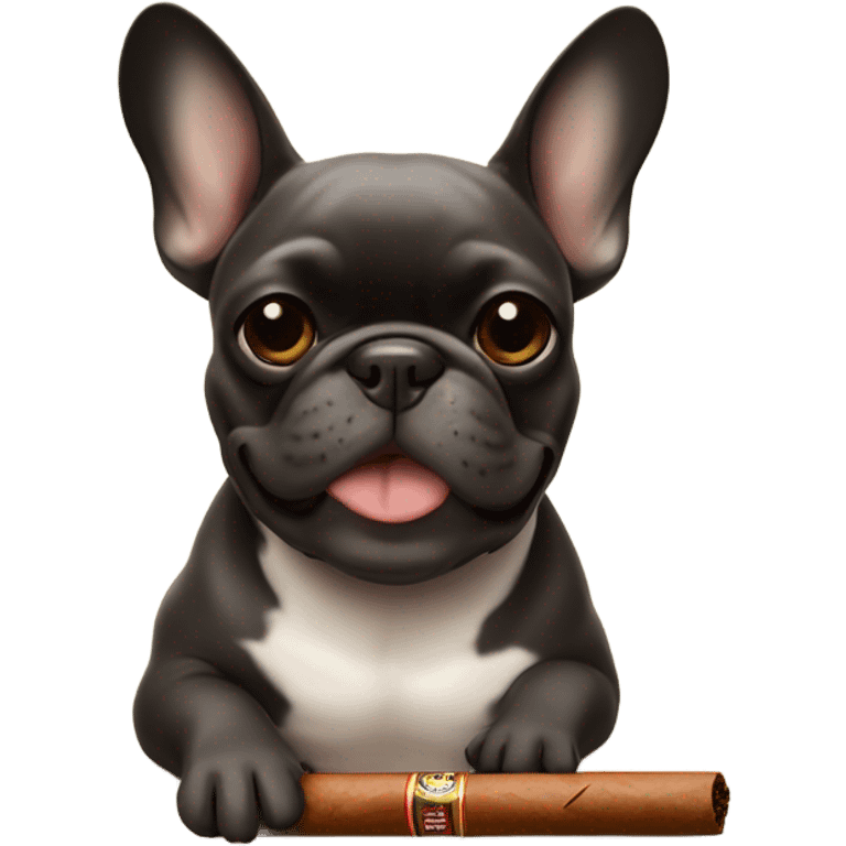 Frenchbulldog smoking a backwood emoji