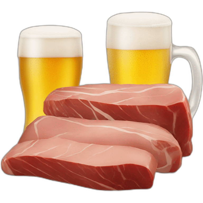 One beer and Two meats emoji