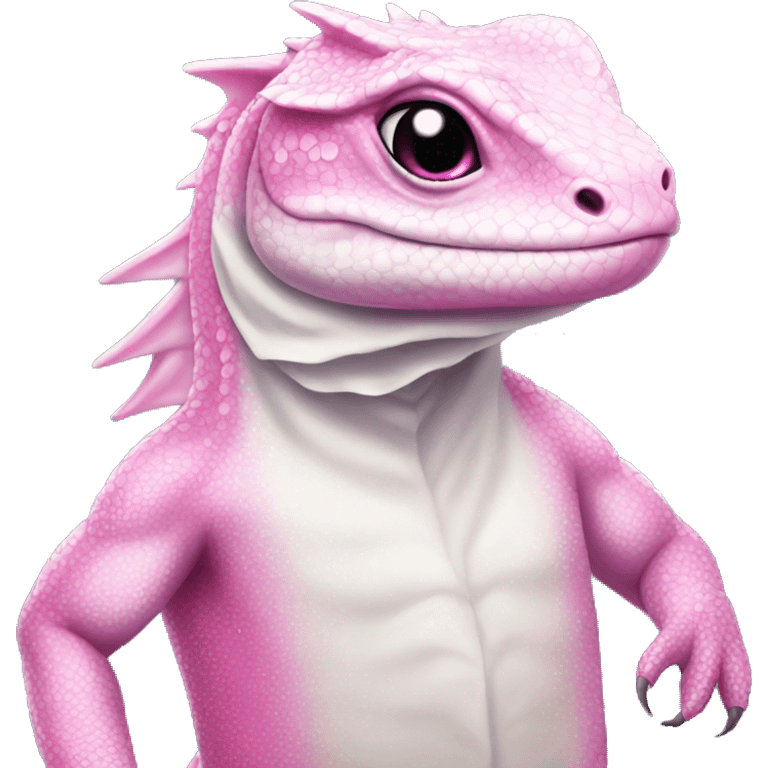 Pink Sparkly Princess white skin lizard emoji