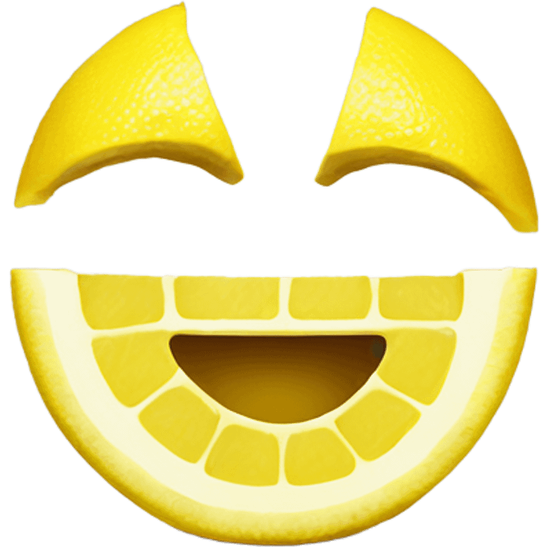 Smiley face with lemon slice in mouth  emoji