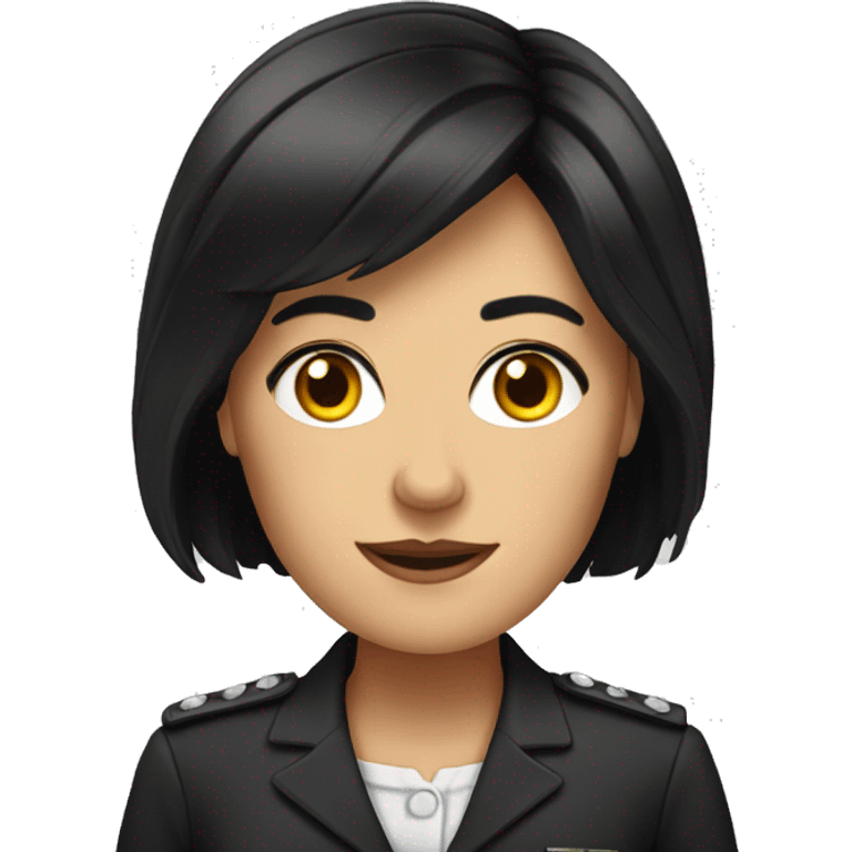 Female Germany leader with straight black hair emoji