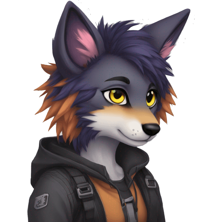 Edgy modern anthro furry sona by Falvie, AngieWolf emoji