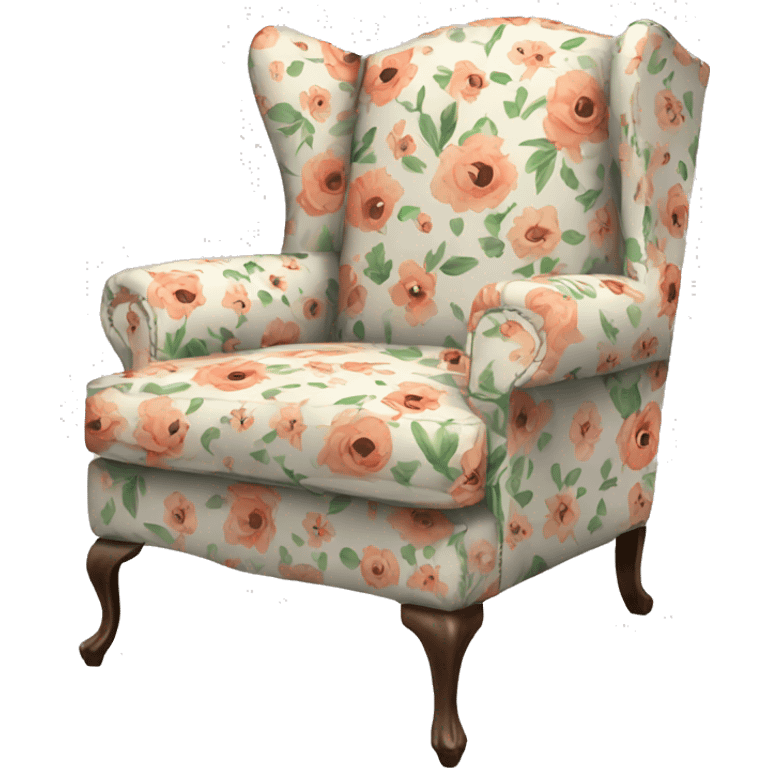 Floral printed wingback chair  emoji