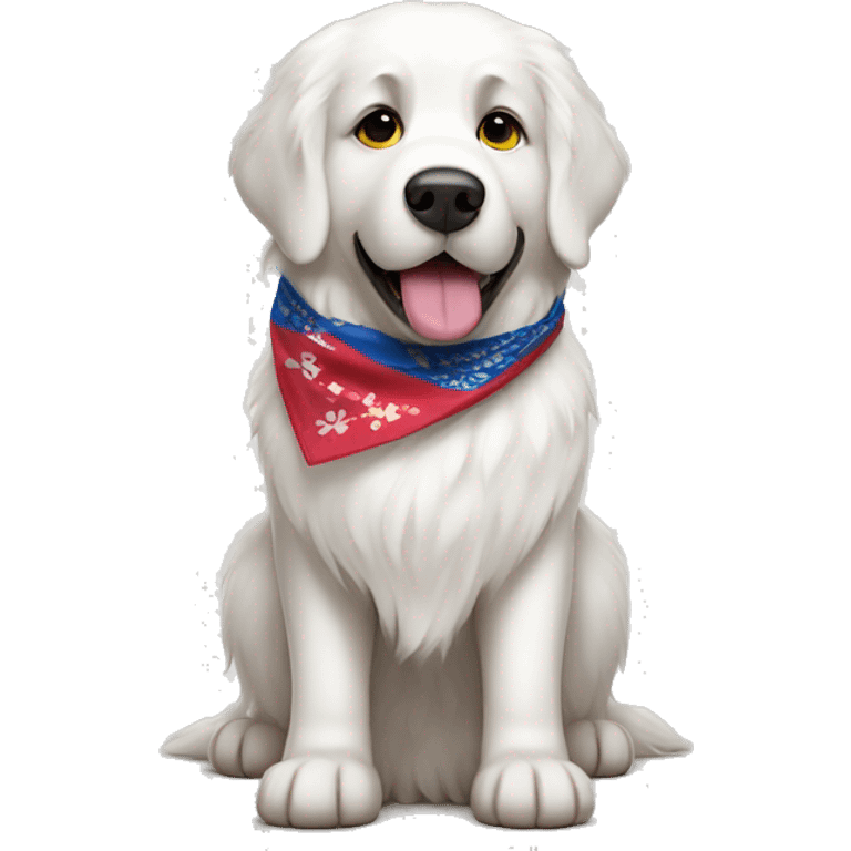 Great Pyrenees dog with bandanna  emoji