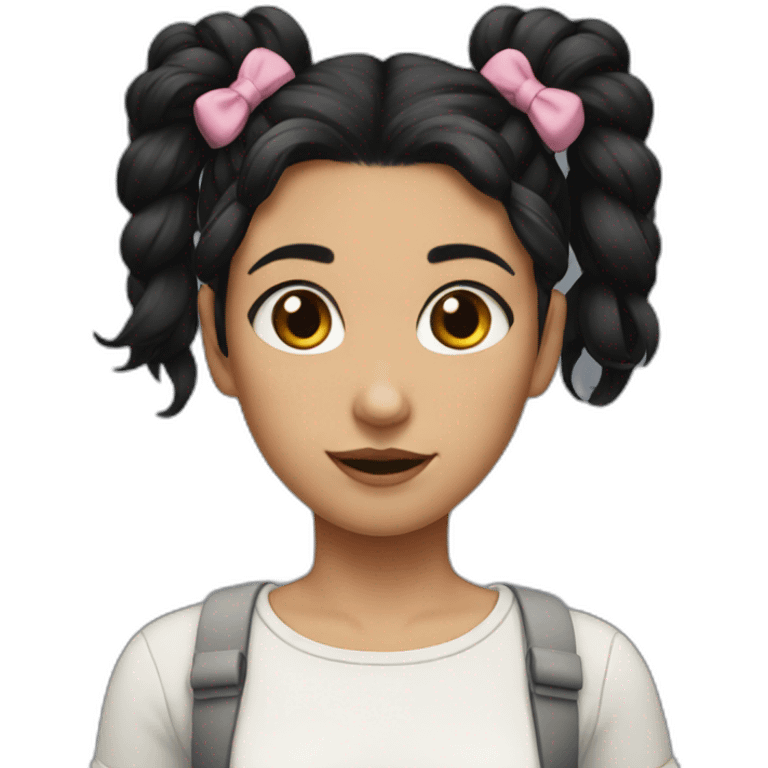 girl with black pigtails emoji