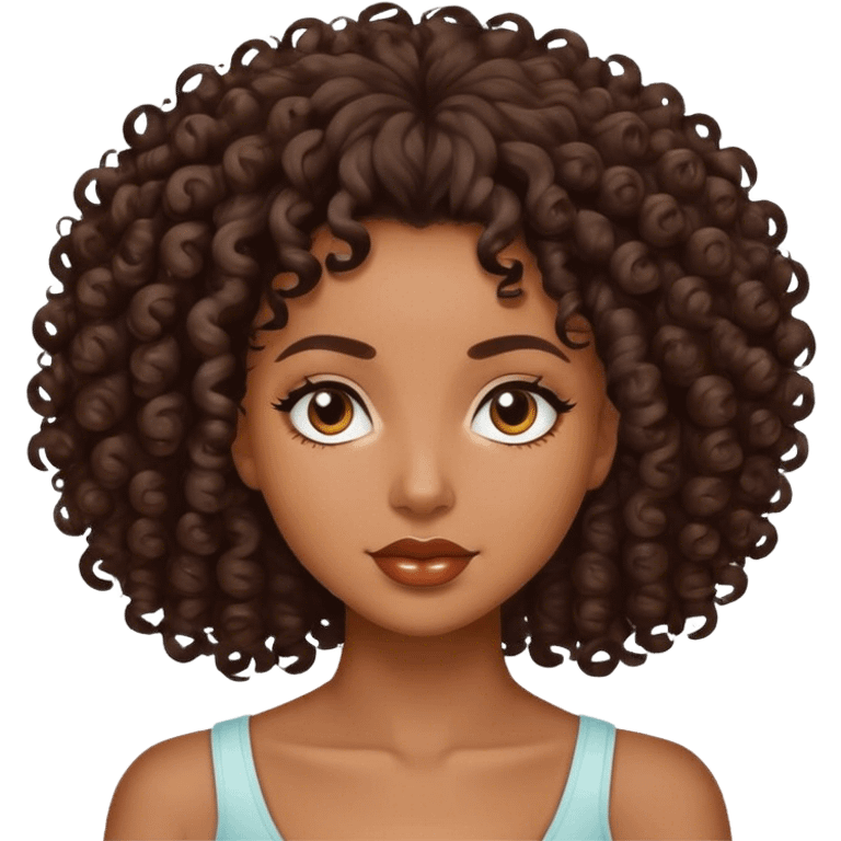 beautiful black woman curly hair emoji