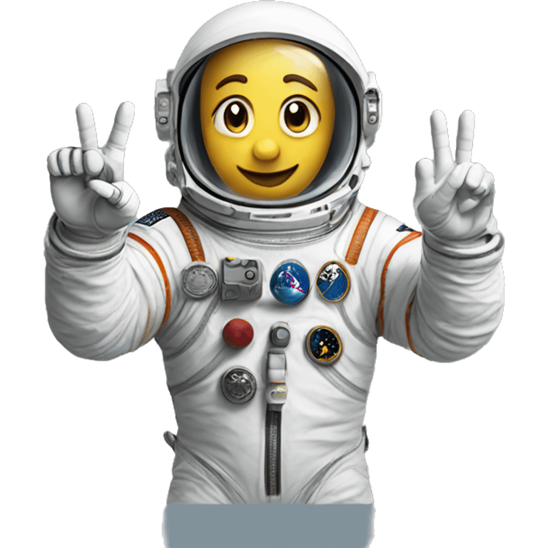 Astronaut hand show is peace  emoji