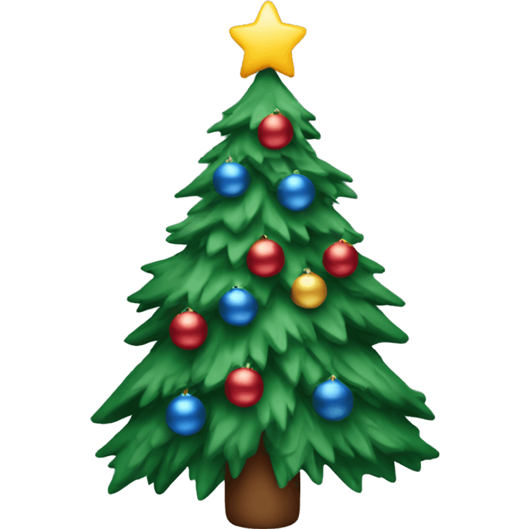 Kerstboom met blauwe versiering emoji