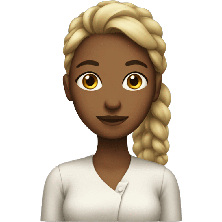 Women whit poytail emoji