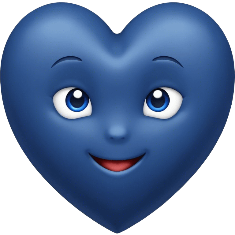 Dark blue heart with the words Hi cutie in the middle  emoji