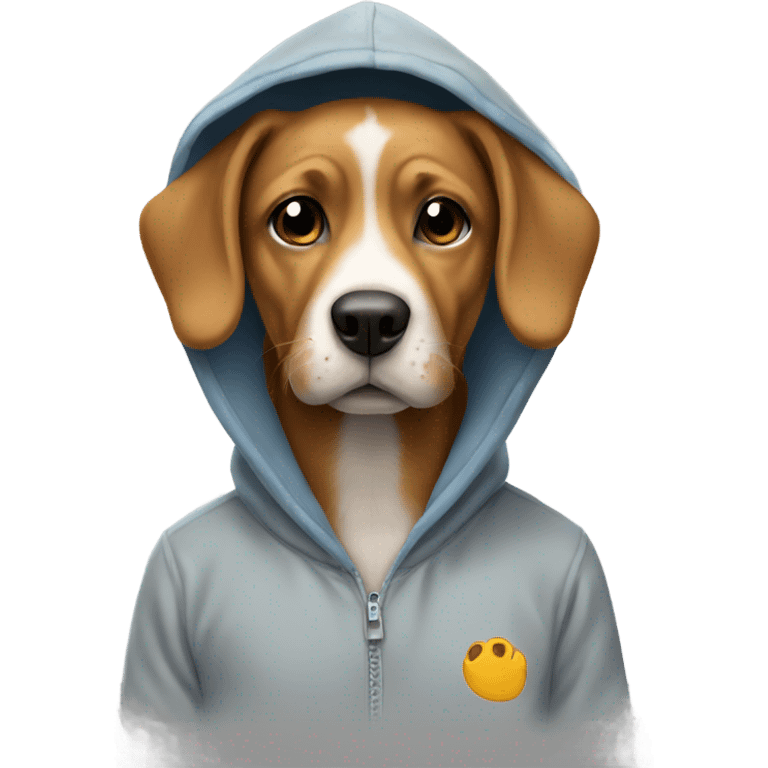 Dog wearing a hoddie emoji