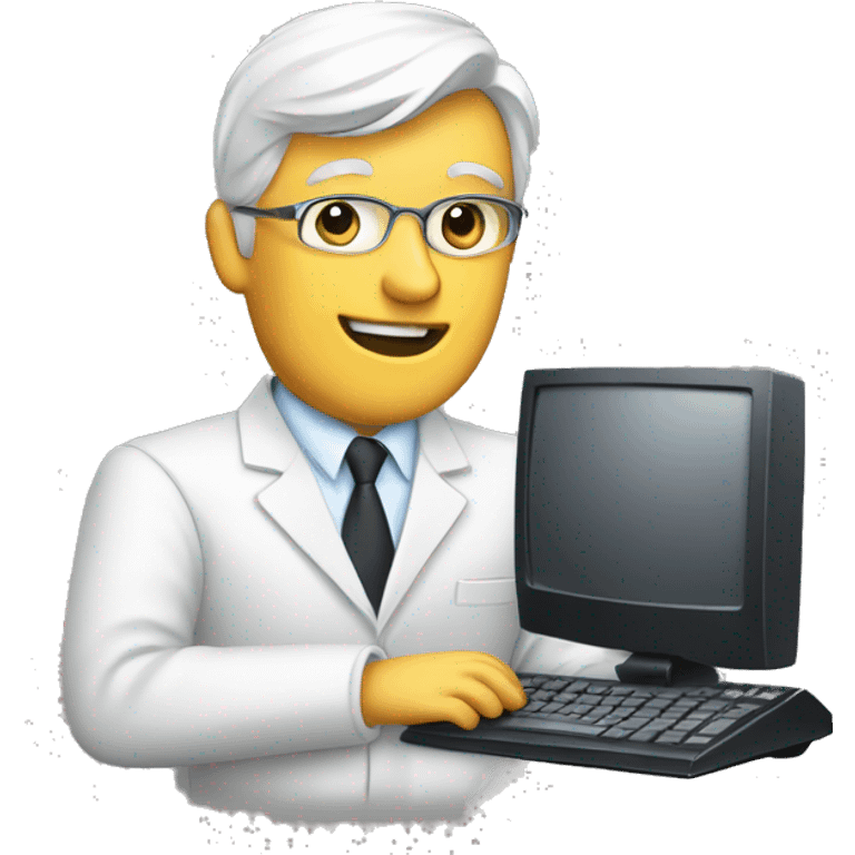 a financier with a computer emoji