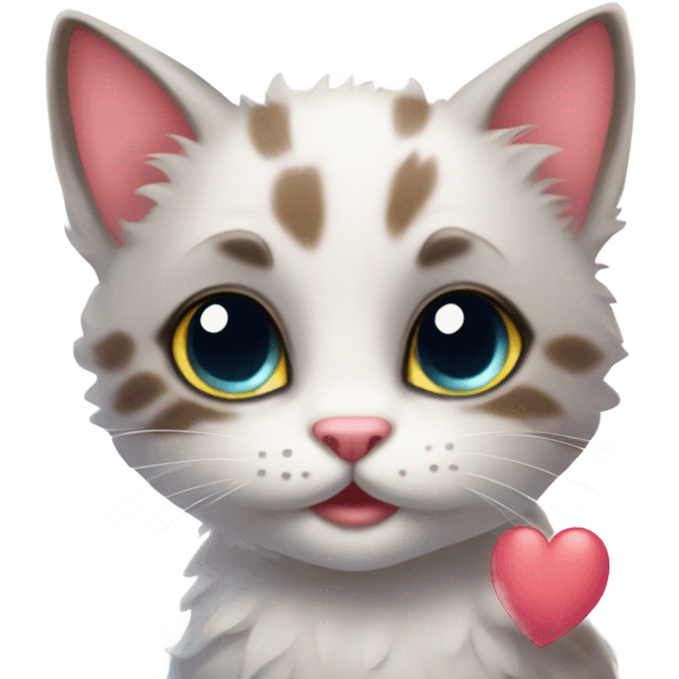 Kitten in love emoji