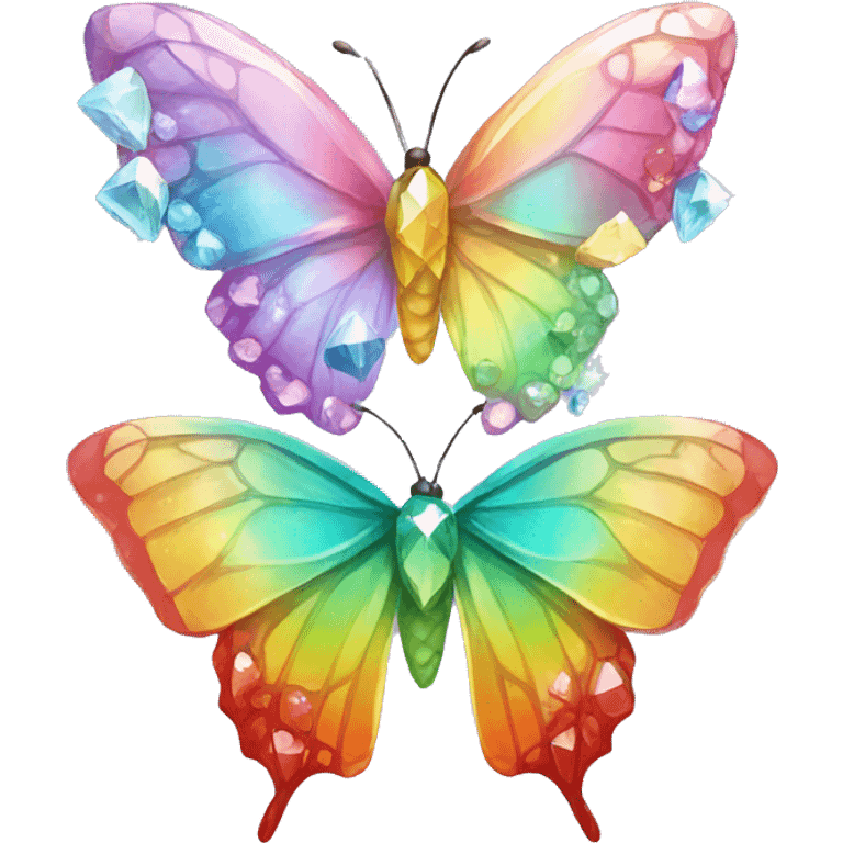 Rainbow-Diamond-Gem-Butterfly-Crystal-Fly emoji