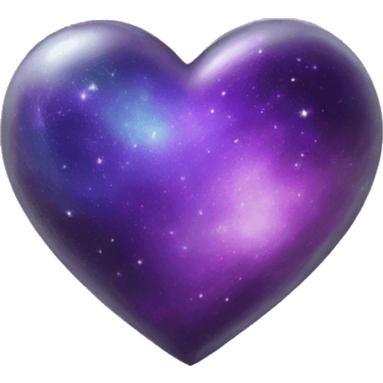 Purple green silver galaxy heart  emoji