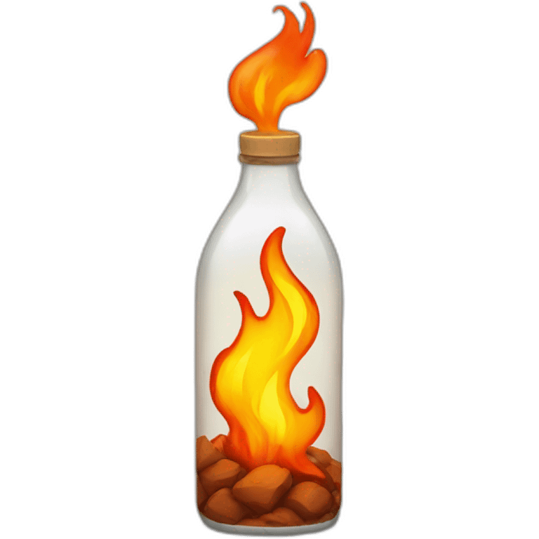 Fire in bottle emoji