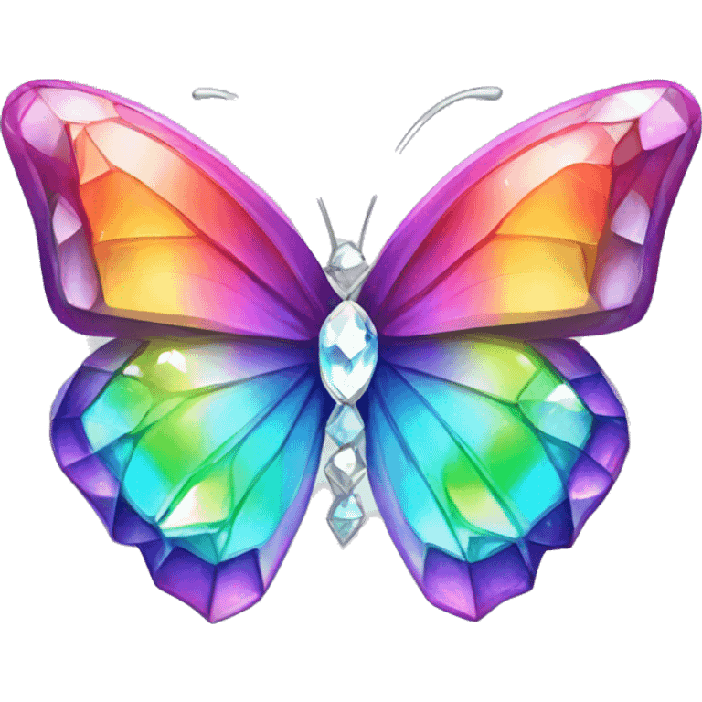 Rainbow-Diamond-Gem-Butterfly-Crystal-Fly emoji