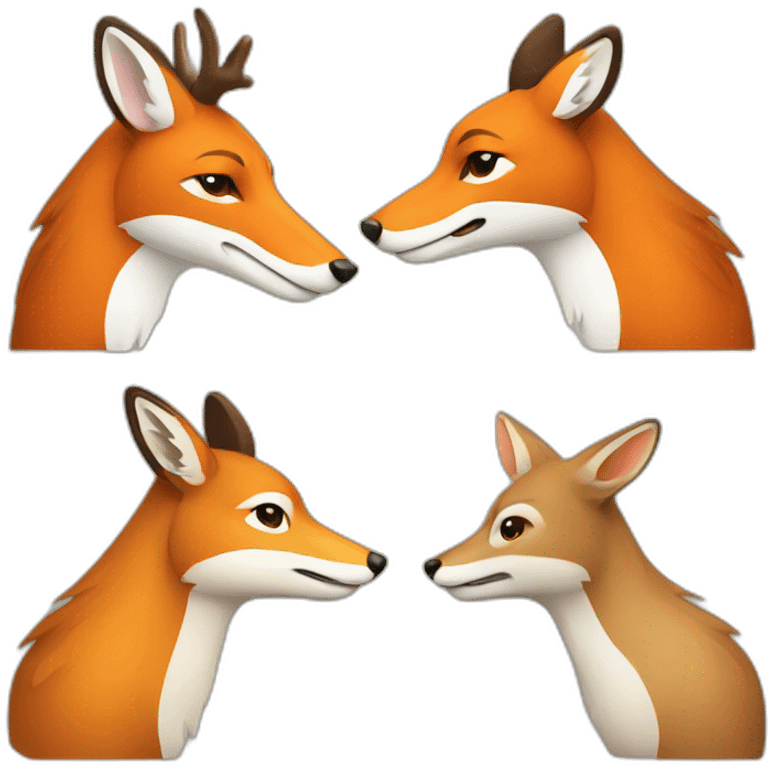 Handshake fox and deer  emoji