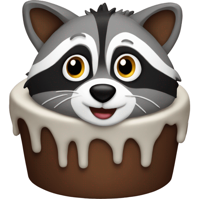 Raccoon cake emoji