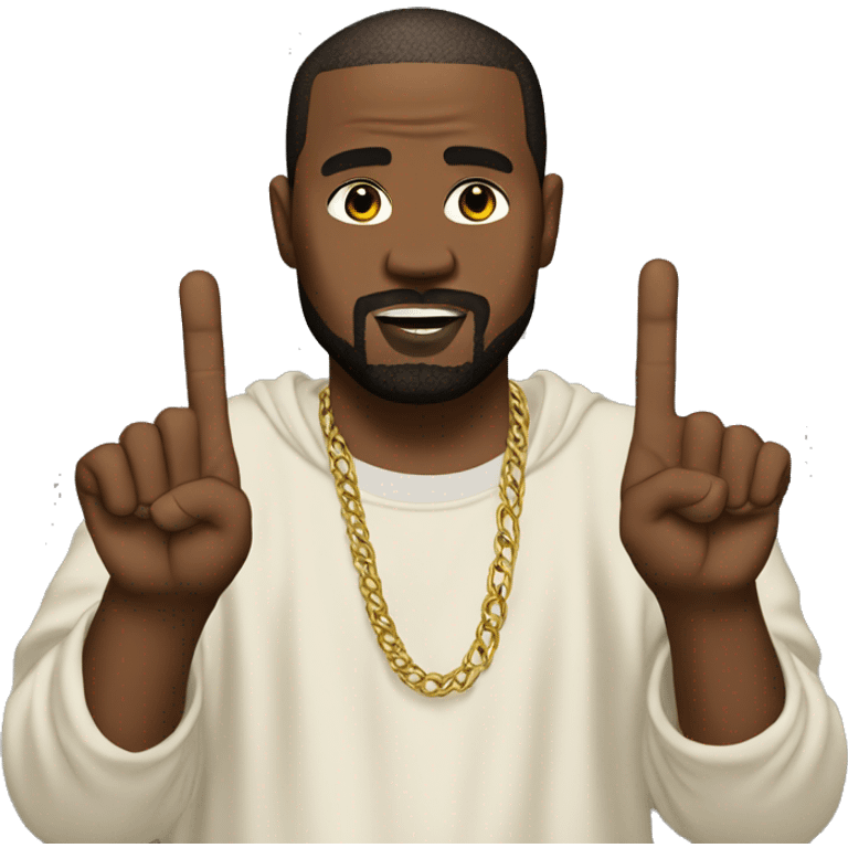 Kayne west holding up four fingers emoji