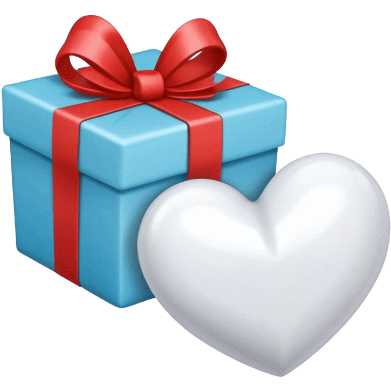 Gift and white heart emoji