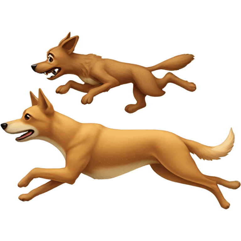 Dog being chased by coyote emoji