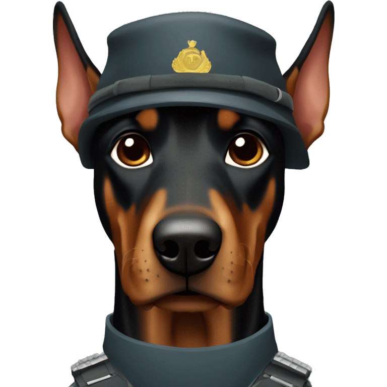 Doberman soldier emoji