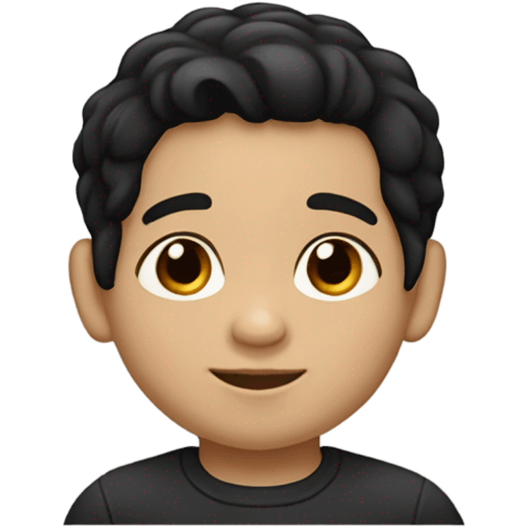 Hispanic toddler boy black hair and light pale skin emoji