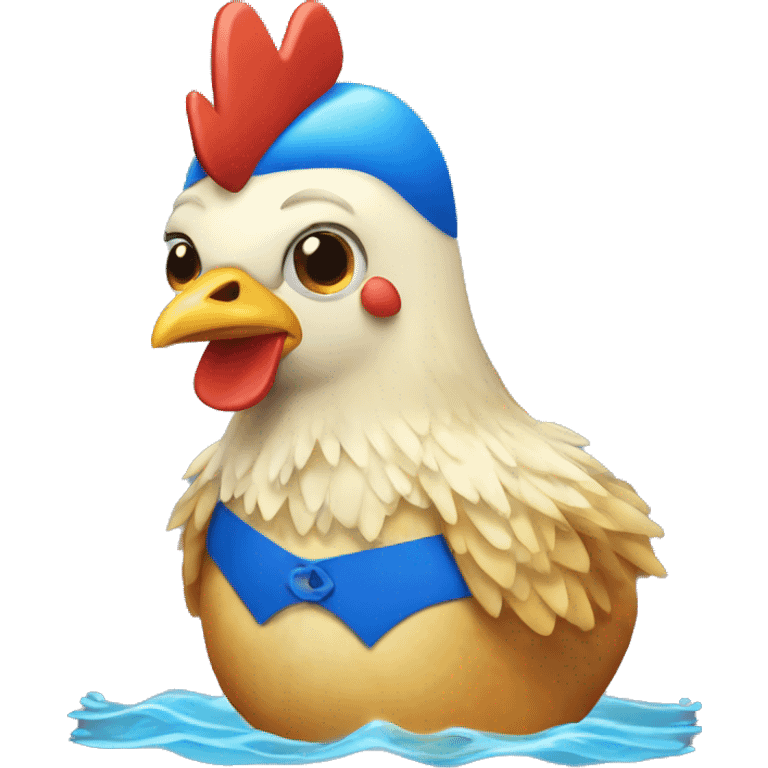 Chicken in a swimming suit iphone ios style emoji