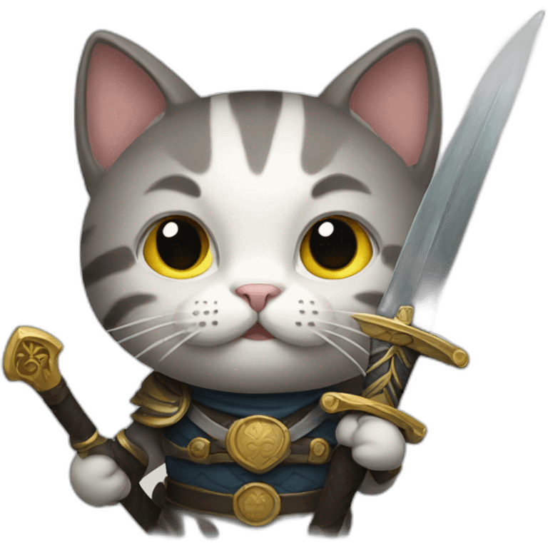 cat holding sword emoji