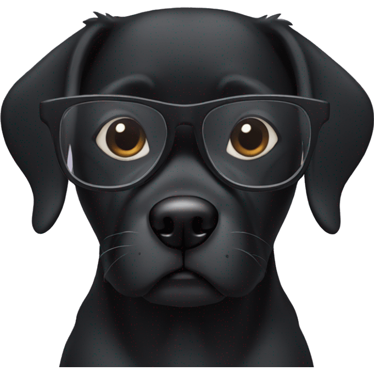 two black dog with glasses emoji