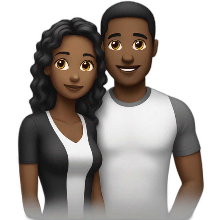 Black and White Couple emoji