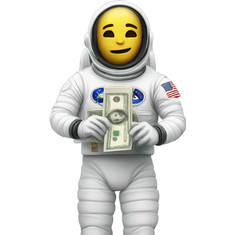 space man holding cash emoji