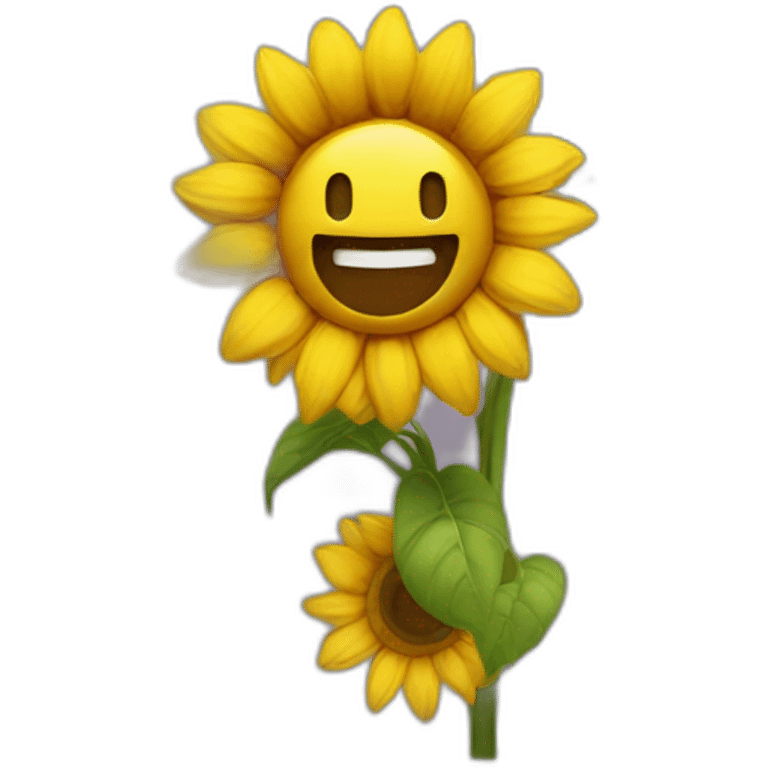 Sunflower with a smile emoji