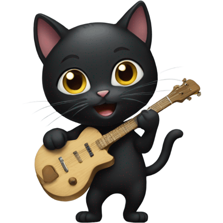 black cat playing emoji